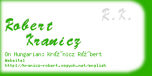 robert kranicz business card